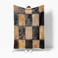 thumbnail image 3 of Abstract Leather Texture Throw Blanke, Leather Patchwork Textured Background Throw Blanket for Couch, Soft Cozy Throws and Blankets for Living Room Couch Bed Chair or Dorm, 50x60 inches, 3 of 4