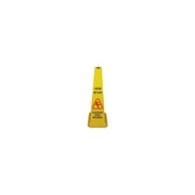 Genuine Joe Caution Safety Cone 4-Sided 10"x10"x24" Yellow 58880