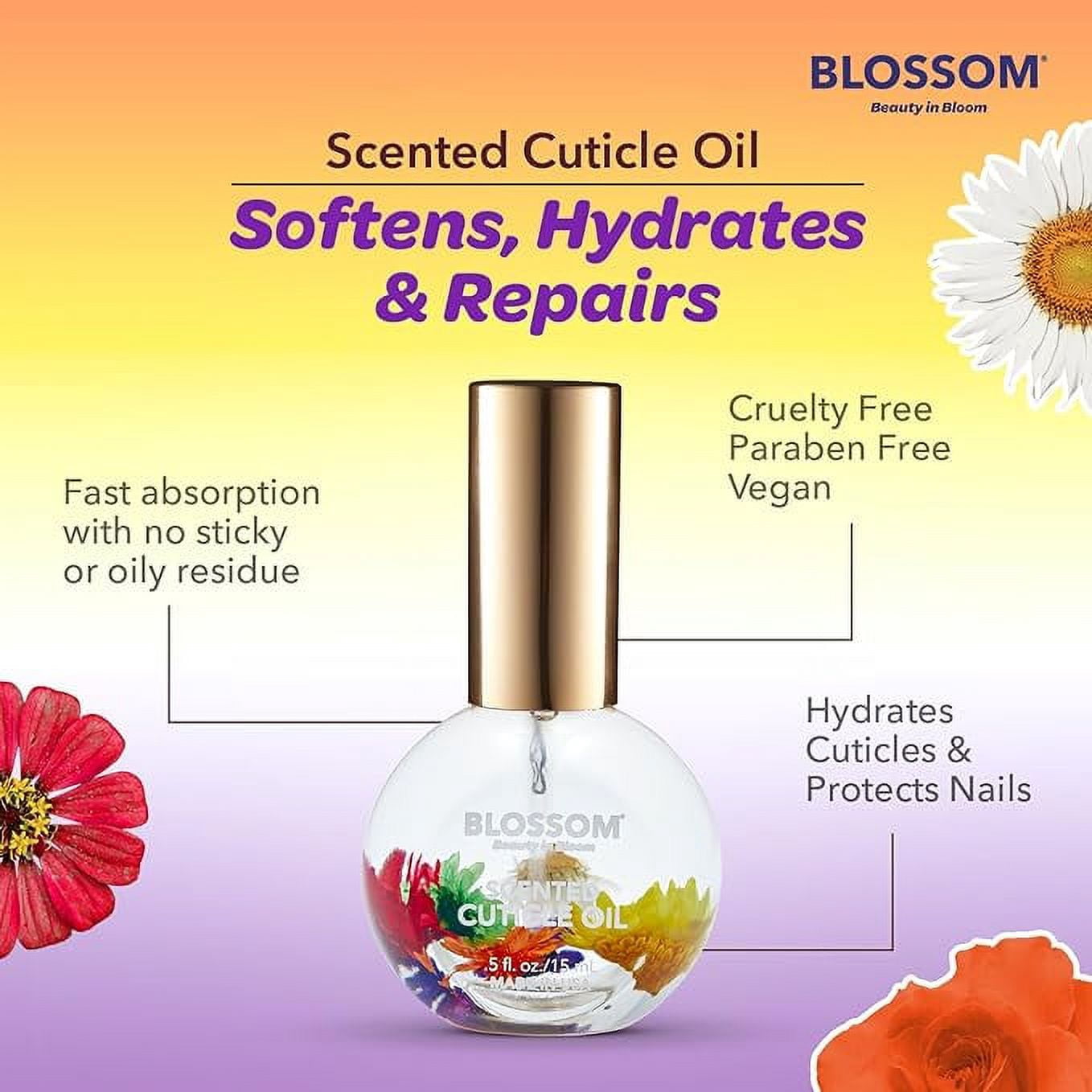 Blossom Hydrating, Moisturizing, Strengthening, Scented Cuticle Oil, Infused with Real Flowers, 0.42 fl. oz, Mandarin Orange