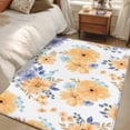 thumbnail image 4 of Area Rug for Living Room, Orange Watercolor Floral Non-Slip Indoor Large Carpet for Bedroom/Dining Room, Spring Flower Abstract Art Washable Low-Profile Rectangle Floor Mat Runner Rugs - 2.7 x 5 Ft, 4 of 8
