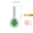 thumbnail image 3 of ANGARA Natural Pear-Shaped Emerald and pave Diamond Halo Pendant in 14K White Gold for Women (Size-8x6mm) | May Birthstone, Birthday, Anniversary, Jewelry Gift for Women | Natural Emerald Necklace, 3 of 7