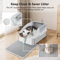 thumbnail image 2 of Caja de arena para gatos INVENHO de acero inoxidable XL con tapa y accesorios, 2 of 7