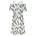 thumbnail image 4 of Moda mujer casual sexy hombro frío impresión verano manga corta vestido Fridja  bnh737, 4 of 4
