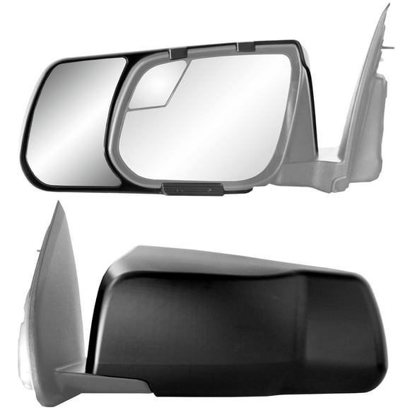 K-Source Exterior Towing Mirror 80940 Snap & Zap; Snap On; Manual; Black; Pair
