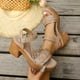 thumbnail image 1 of WILLBEST Sandalias Dama Mujer Zapatos Casuales Cómodos Sandalias De Tacón De Cuña Con Flores Huecas Y Punta Abierta, 1 of 9