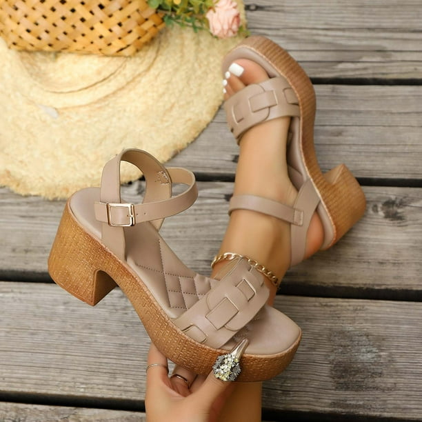 WILLBEST Sandalias Dama Mujer Zapatos Casuales Cómodos Sandalias De Tacón De Cuña Con Flores Huecas Y Punta Abierta