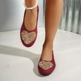 thumbnail image 6 of Wine Women'S Casual Shoes With A Round Toe And Heart Embellishment, Slip-On Ease For A Comfortable Wearing Experience, 6 of 8