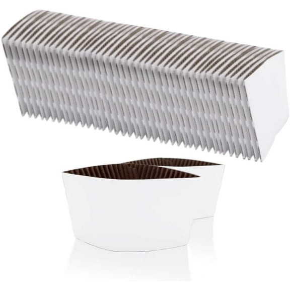 Disposable Coffee Cup Sleeves for Hot or Cold Drinks Paper Corrugated Cup Jackets 200 Count Color White Fit for 90mm Diameter Cups 10oz 12oz 16oz (Without Cups)