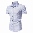 thumbnail image 4 of Afuyipoi Short Sleeve Shirts Men,Breathable Button Lapel Slim Polo Office Casual Shirts White XL, 4 of 5