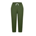 thumbnail image 7 of Babcutegg Linen Pants for Women Casual Fashion Side Pockets High Waist Soild Color Cotton Linen Womens Summer Clothes Army Green Size 2XL, 7 of 7