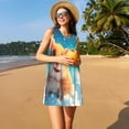 thumbnail image 3 of Xecao Nuage Mignon Hamster pour Robes d'Été pour Femmes Robes Décontractées de Plage Robes de Plage Sans Manches T-Shirt Robe Évasée avec Poches, 3 of 7