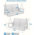 thumbnail image 7 of YEFU Porch Swing, 2-Seat Outdoor Swing, Waterproof Hanging Porch Swings Chair, Weather Resistance Patio Swings,for Garden and Backyard,Composite Material,660LBS Weight Capacity,4FT,White, 7 of 7