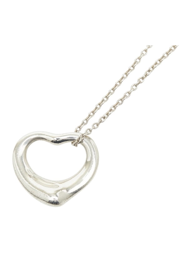 Pre-Owned Tiffany & Co. Open Heart Pendant Necklace, SV925 Silver, Women's.