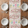 thumbnail image 4 of Table Runner 48 Inches Long for Kitchen Dining, Easter Eggs Dresser Scarf Farmhouse, Dining Table Decorations for Wedding/Parties, Spring Watercolor Bunny Flower on Linen 13 x 48 In, 4 of 8
