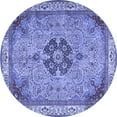 thumbnail image 1 of Ahgly Company Indoor Round Medallion Blue Traditional Area Rugs, 3' Round, 1 of 4