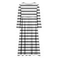 thumbnail image 4 of YHAJDS Women's Casual Dress,Women Midi Dresses Long Sleeve Dress Print Round Neck Mid Calf Length Dress Casual Fashionable Winter Long Sleeve Midi Dress Loose Comfortable, 4 of 5