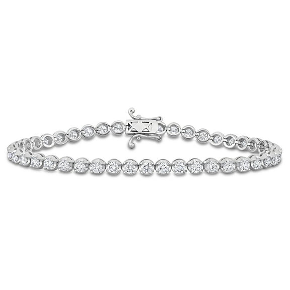 Created Forever Women's 3 3/4 CT Lab Created Diamond 14K White Gold Tennis Tennis Bracelet (E-F, VVS-VS)