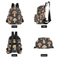 thumbnail image 4 of FORMRS Mini Backpack Purse for Women Travel Daypack Casual Shoulder Bag, Black Mushroom Pattern, 4 of 7