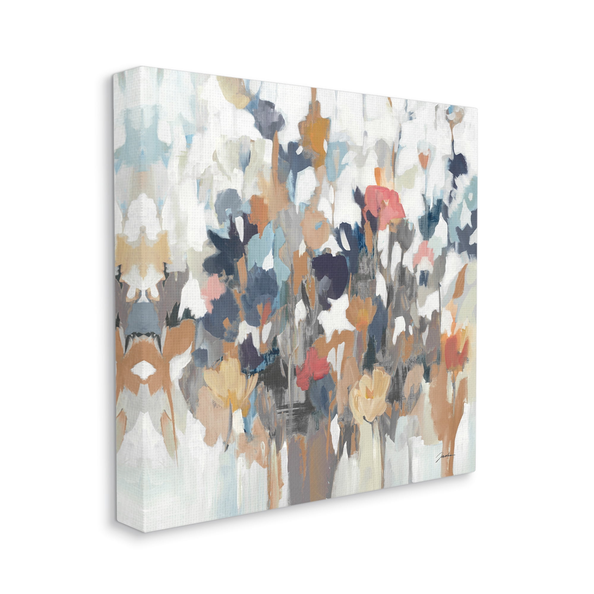 Stupell Industries Modern Painterly Floral Arrangement Abstract Petals Canvas Wall Art, 36 x 36, Design by Liz Jardine
