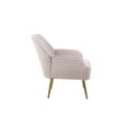 thumbnail image 5 of Velvet Accent Chair, Modern Wingback Armchair with Gold Metal Legs, Comfy Single Sofa Chair Side Chair with Tufted Backrest and Armrests, Upholstered Reading Chair for Living Room, Bedroom, Beige, 5 of 7