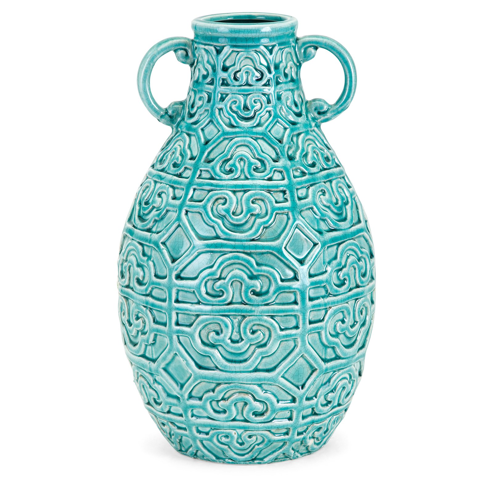Imax Wander Turquoise Ceramic Table Vase