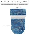 thumbnail image 6 of HELLHERO Blue Marble Texture Polyester Toilet Top Cover for Toilet Christmas Bathroom Toilet Lid Cover with Elastic Bottom 2 Piece Set, Holiday Dressing, 6 of 6
