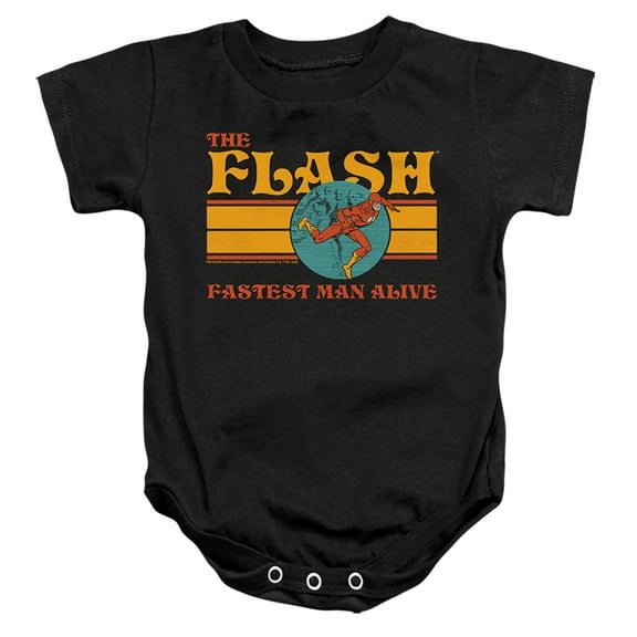 The Flash 70'S Flash 1 Unisex Infant Snap Suit for Baby (12 Months) Black