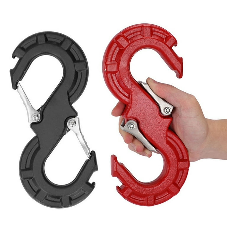 Red S-Shape Quick Shackle Trailer Winch Hook Car JK Offroad Towing Recovery  Kits Auto Winch Trailer Shackle 