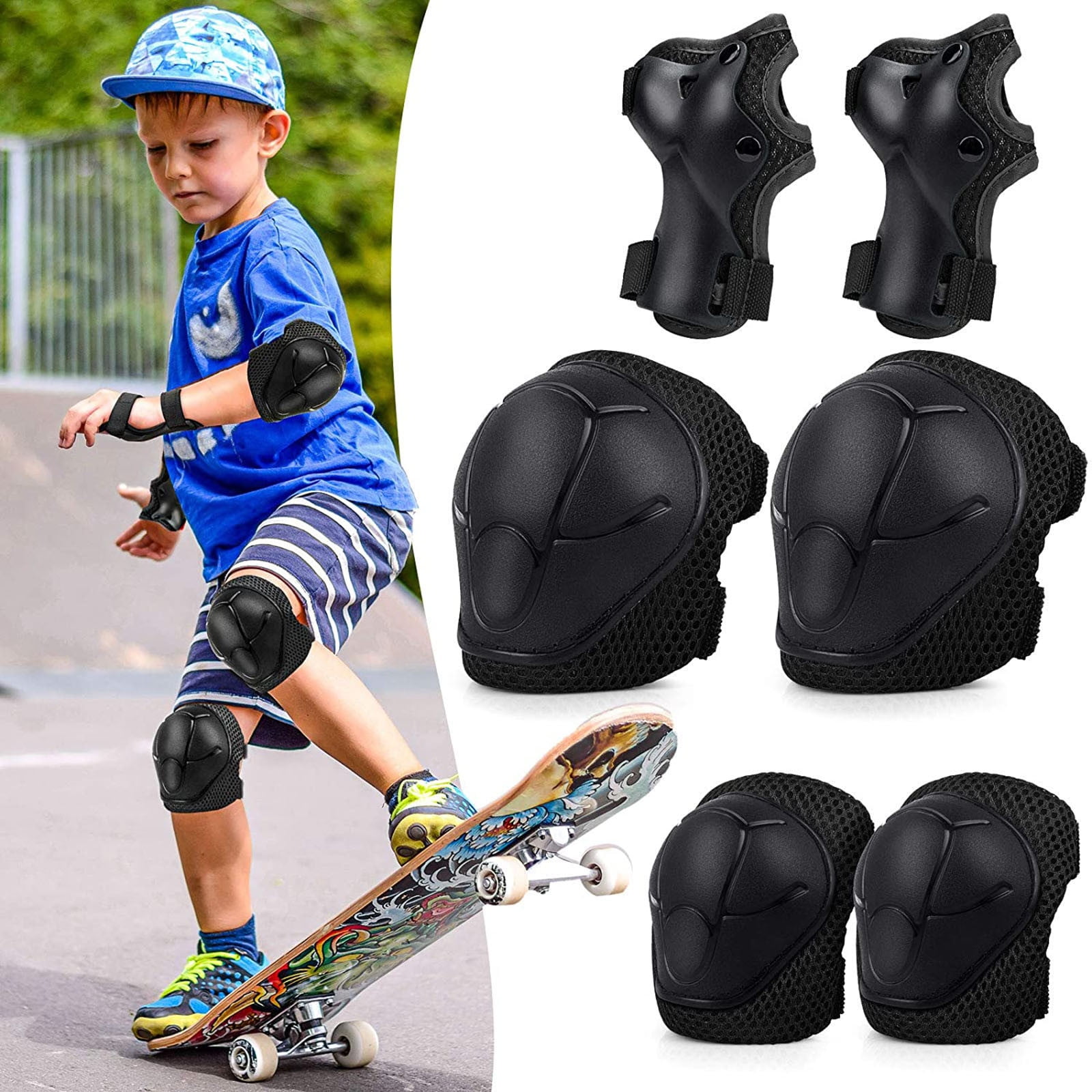 Newest Child Sports Kneecap Knee Pad Protective Anti-Skid Anti-Collision Thickened Sponge for Biking Skating Skateboarding Dancing 