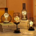 thumbnail image 3 of Bainuojia Decorative Table Lamp, Retro Table Lamp, Cage Style, Night Light, Retro, Battery Operated, Desk Lamp for Bedroom [Energy Class A] [Energy Class A] [Energy Class A], 3 of 5