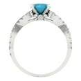 thumbnail image 4 of 1.42 ct Round Cut Simulated Turquoise Solitaire with Simulated Diamond Accents 18K White Gold Womens Engagement Ring, 4 of 5
