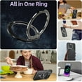 thumbnail image 4 of for iPhone 14 Pro Case, Translucent Matte Magnetic Phone Case Cover with 360° Rotatable Ring Holder Stand [Compatible with MagSafe] for iPhone 14 Pro, Black, 4 of 12