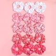 thumbnail image 4 of CNKOO 15 Pcs Chouchous Roses en Satin Doux Cordes à Cheveux Porte-Queue de Cheval Bandes Sucrées pour Femmes, 4 of 6