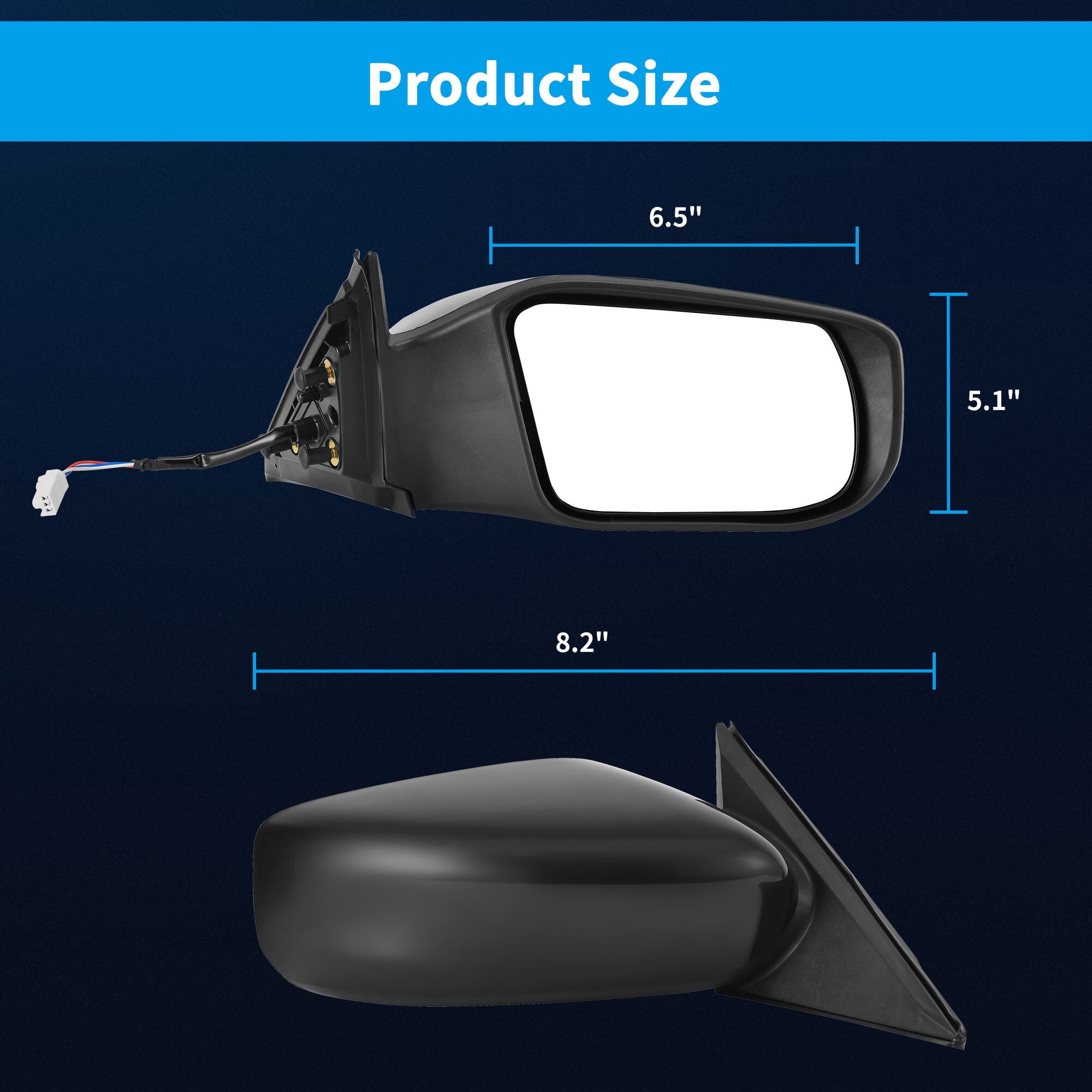 LEDKINGDOMUS Replacement Power Side Mirror Right Passenger for 2014 2015 2016 2017 2018 Nissan Altima & 2013 Altima Sedan Only, OEM Fit Plug Play Install (Professional Recommended)