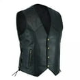 thumbnail image 2 of Iugvhana Men's Faux Leather Motorcycle Vest Sleeveless Black Vintage Riding Biker PU Leather Vest with Pockets Classic Western Waistcoat Black L, 2 of 6