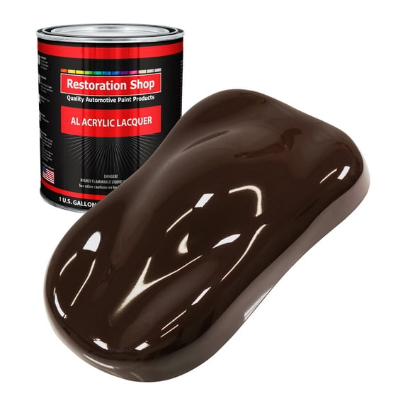 Restoration Shop - Dark Brown Acrylic Lacquer Auto Paint - Gallon Paint Color Only - Professional Gloss
