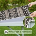 thumbnail image 6 of Stunning Boho Flowers Square Tablecloth 36x36, Stretch Fit Elastic Hem Cover for Card Tables, Indoor Outdoor Use, Wrinkle Free, 6 of 6