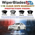 thumbnail image 2 of 2015 Acura RLX Beam Wiper Blades Wipers w/1yr Warranty (Set of 2) (WiperBladesUSA), 2 of 5