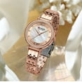 thumbnail image 4 of CURREN Elegant Thin Quartz Charming Wristwatches for Women Stainless Steel Band with Shell Dial Shiny Rhinetone Watches, 4 of 6