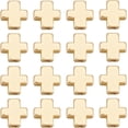 thumbnail image 1 of 1 caja de 50 cuentas de cruces chapadas en oro de 18 quilates, tamaño mini, pequeñas, con dijes, crucifijos de Pascua y separadores sueltos., 1 of 9