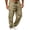 Khaki, variant on Men's Jogger Cargo Pants,Drawstring Elastic Waist Solid Color Pants with Multi Pockets for Daily Wear