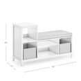 thumbnail image 3 of Martha Stewart Kids' Jr. Reading Nook - Creamy White: Kids' Wooden Bedroom Bookshelf, Book Bench and Toy Storage Organizer with Bins, 3 of 6
