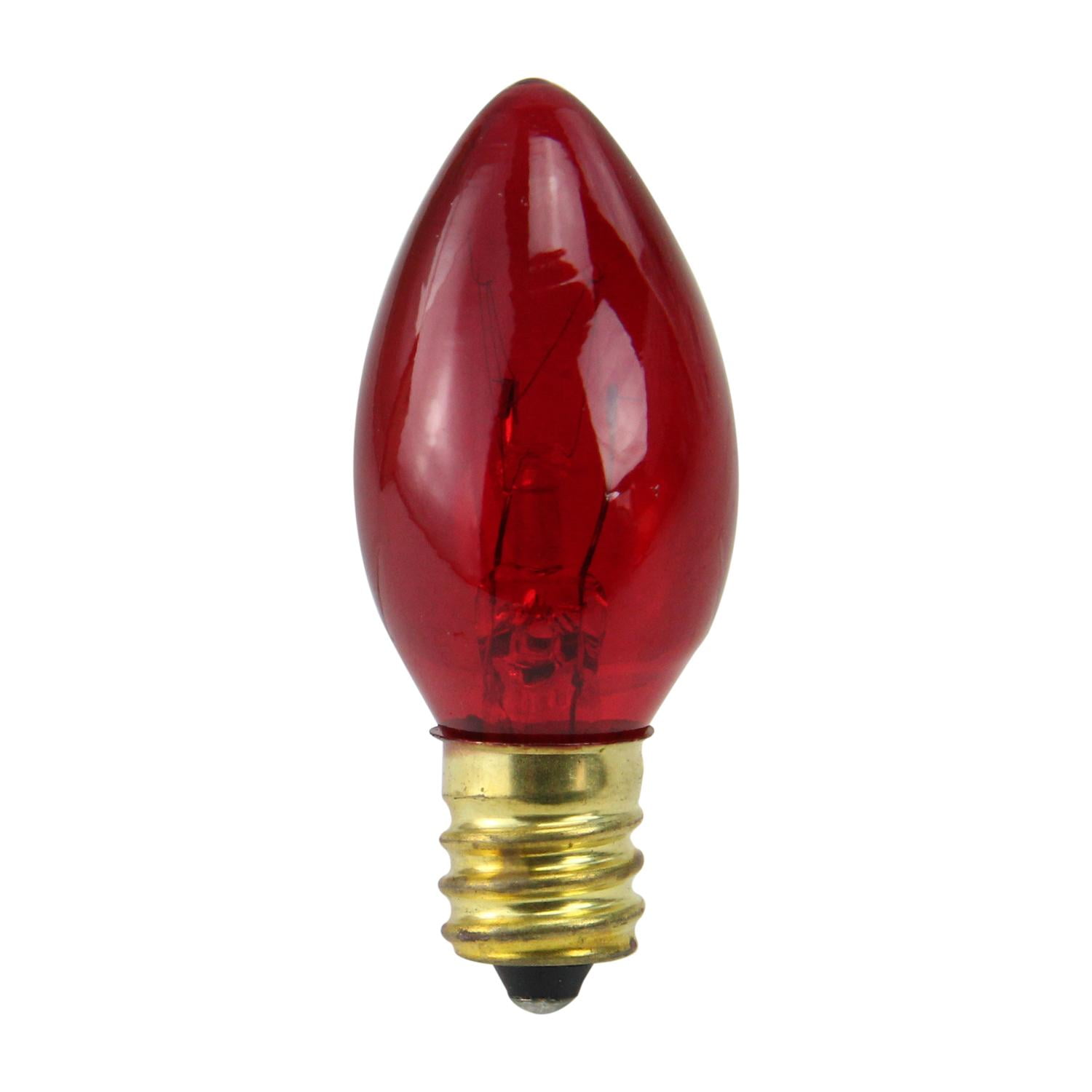 Pack of 25 Incandescent Red C7 Christmas Replacement Bulbs