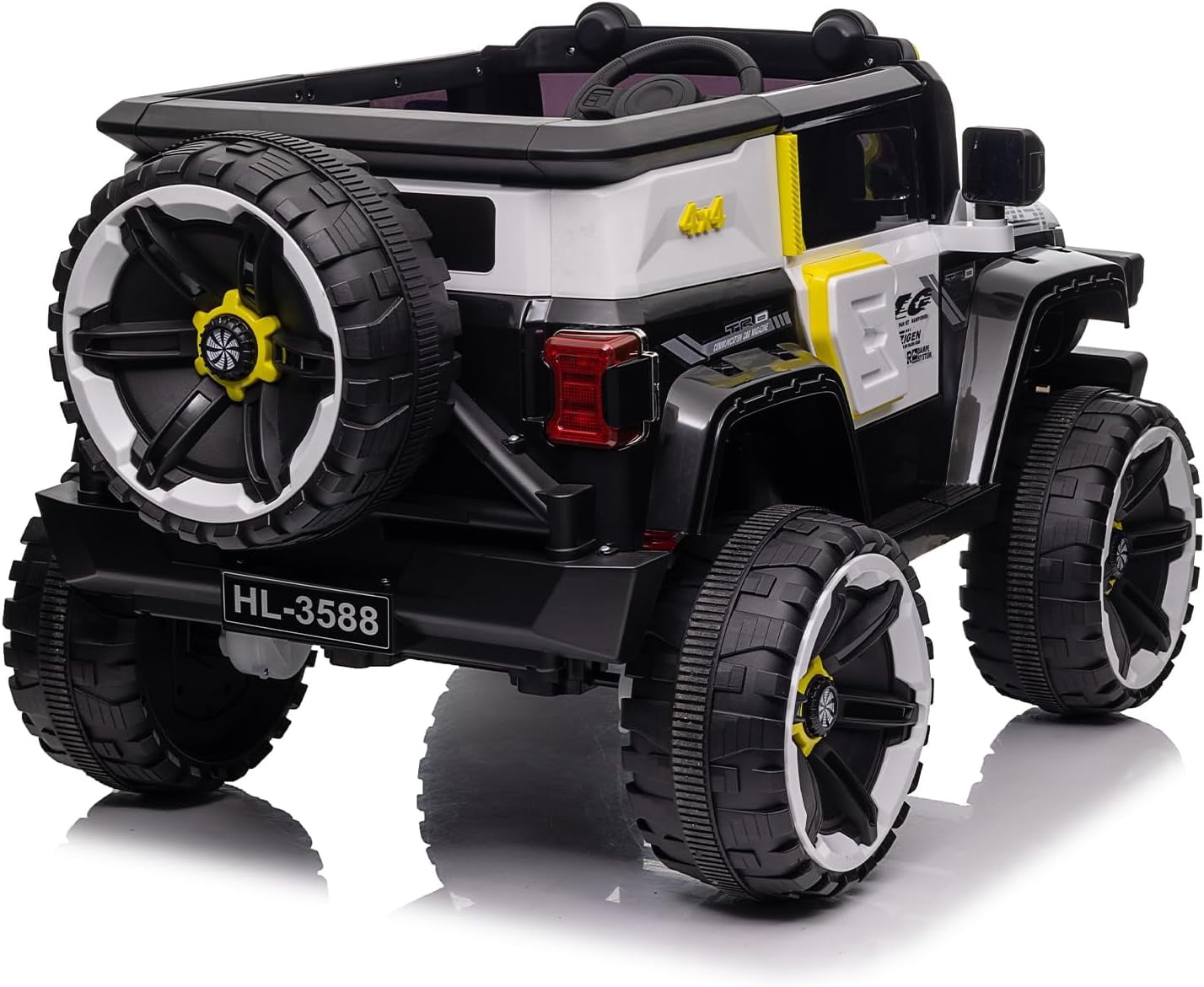 EastVita 12V Ride on Car FL-3588 Off-Road Vehicle Ride on Toy 25W*2 4 Wheeler Battery Powered Quad Toy Vehicle with Remote Control /MP3/ Suspension System /LED Lights/Off-Road Tires/etc
