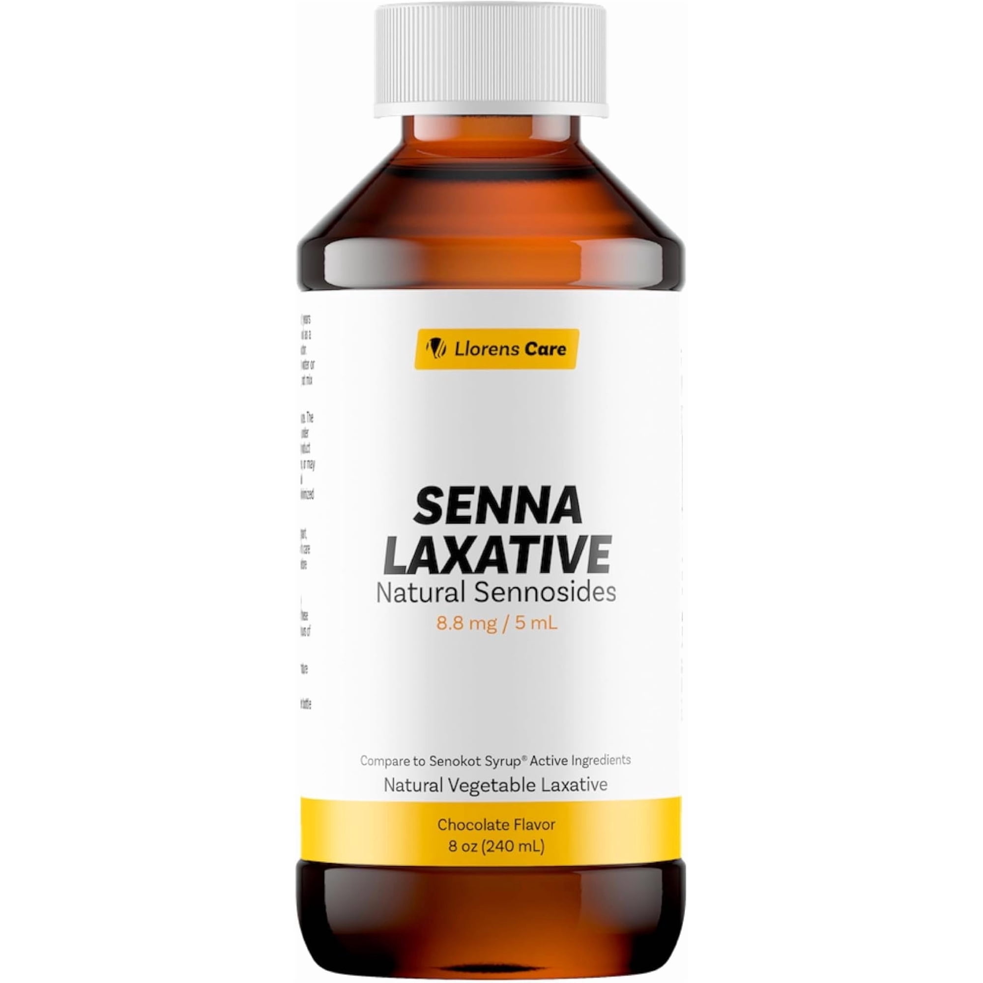 Senna Liquid Sennosides Senna Laxative by Llorens Care 8.8 mg. 5 mL. Made from Natural Sennosides. Liquid Laxative Alleviate Constipation & Provide Relief. Senna Syrup