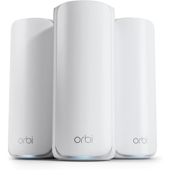 Restored : NETGEAR Orbi 870 Series Tri-Band WiFi 7 Mesh System (RBE873) - Router + 2 Satellite Extenders, Security Features, Up to 21 Gbps, Covers Up to 9,000 Sq. Ft., BE21000 (Refurbished)