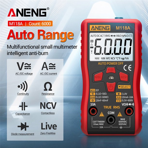 M118A Multímetro digital True RMS AC DC Medidor de corriente de voltaje NCV Tester Ndcxsfigh nuevos
