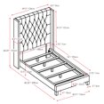 CorLiving Fairfield Tufted Fabric Bed with Wings, Twin/Single
