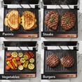 thumbnail image 6 of OVENTE Electric Indoor Panini Press Grill + Sandwich Maker, Copper GP0620CO, Opens 180 Degrees to Fit Any Type or Size of Food, Indoor Cooking Perfect for Quesadillas, Burgers & More, 1000W, 6 of 8