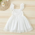 thumbnail image 2 of StylesILove Baby Toddler Girls Embroidered Eyelet Tulle Dress Princess Girl Ruffle Crisscross Sun Dress Outfit (18-24 Months, White), 2 of 7